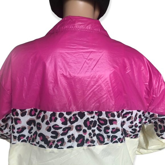 FASHION NOVA | PINK & CREAM ANIMAL PRINT WIND BREAKER JACKET - Picture 5 of 16